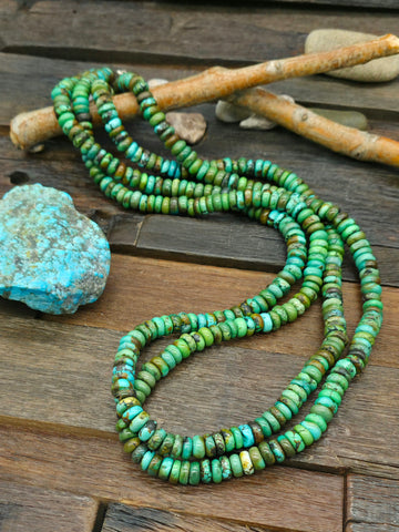 Boulder Turquoise Lariat Necklace by Darrin Livingston 18 in.