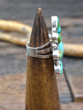 Sterling Silver Sonoran Turquoise Cluster Ring by Linda Yazzie - Size 7