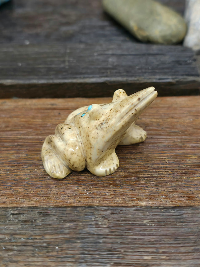 Hand Carved Frog Fetish by Albert Livingston