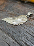 Stamped Sterling Silver Feather Pendant