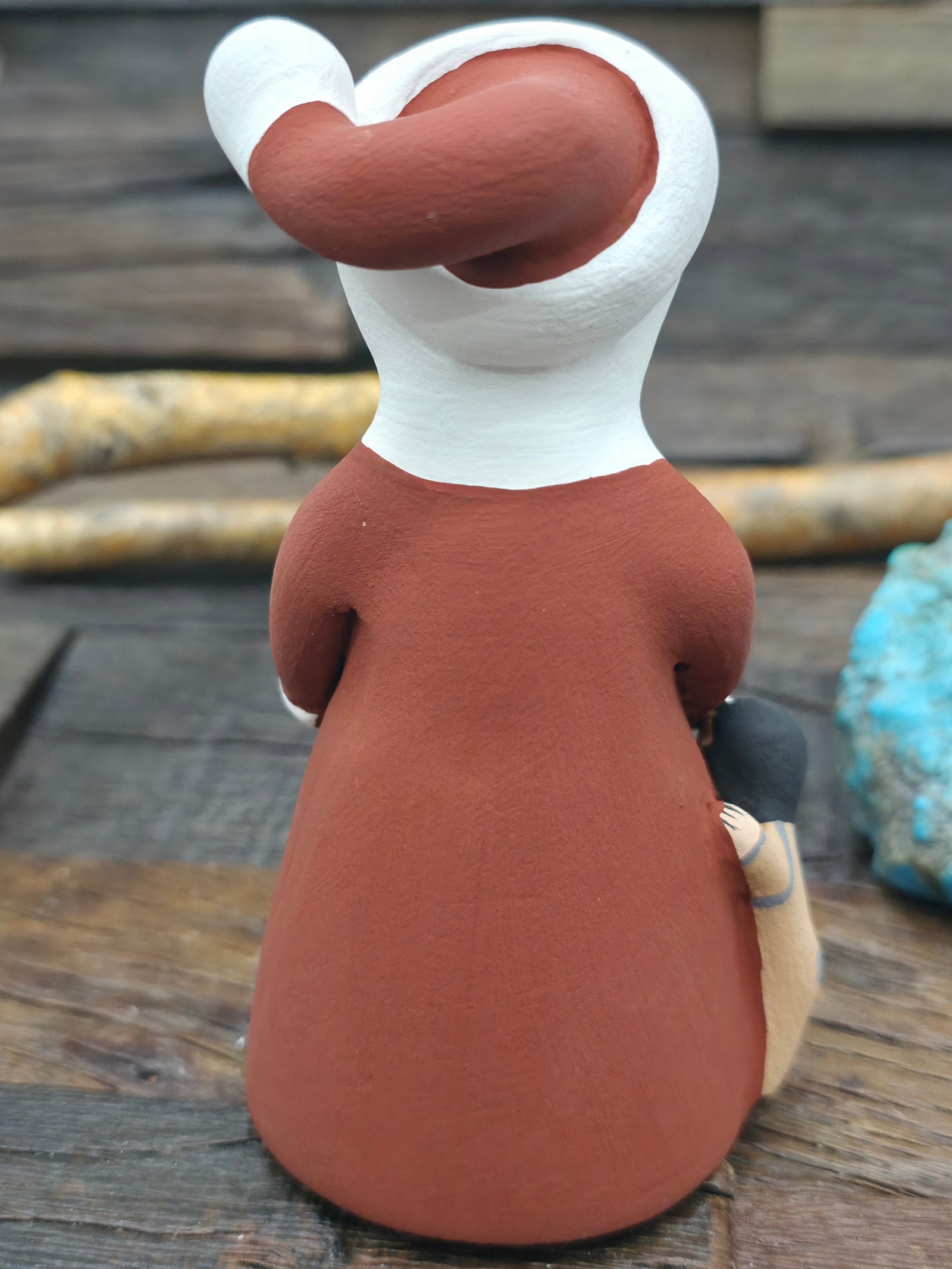 Standing Santa Claus Jemez Storyteller Figurine by D. Lucero - 5 in. by 2 1/2 in. by 2 1/2 in.