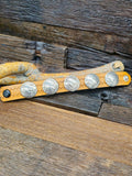 Buffalo and Chief Nickle Brown Leather Snap Bracelet 8 1/2 in.