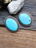 Sterling Silver and Blue Turquoise Lariat Necklace and Earring Set by Nila Johnson