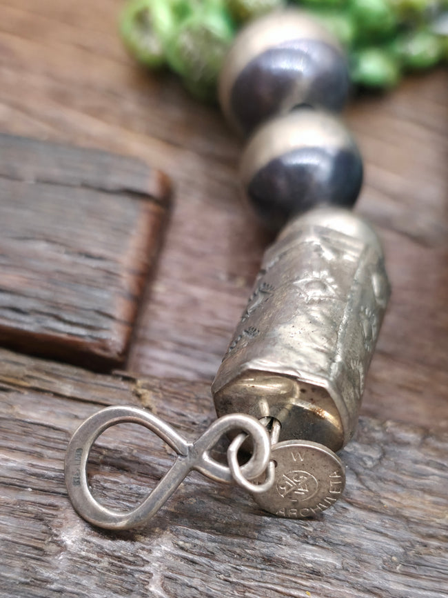 Eight Strand Sonoran Gold Turquoise Necklace by Fred Archuleta - 22 in.