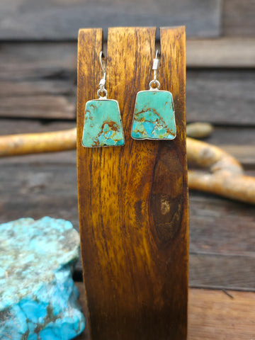 Blue/Purple Dyed Composite Step Slab Earrings by Robert Crespin