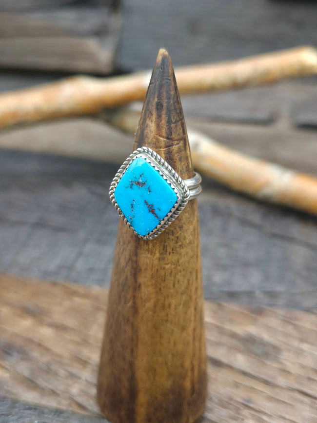 Sterling Silver Blue Turquoise Ring by Randall Enditto - Adjustable