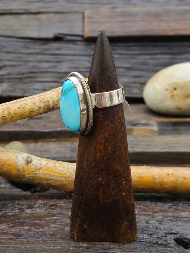 Leon Martinez Turquoise and Sterling Ring