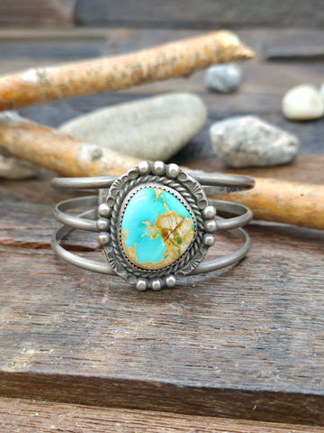 Sterling Silver Spiny Oyster Inlay Statement Ring by Walter Vandever - Size 8