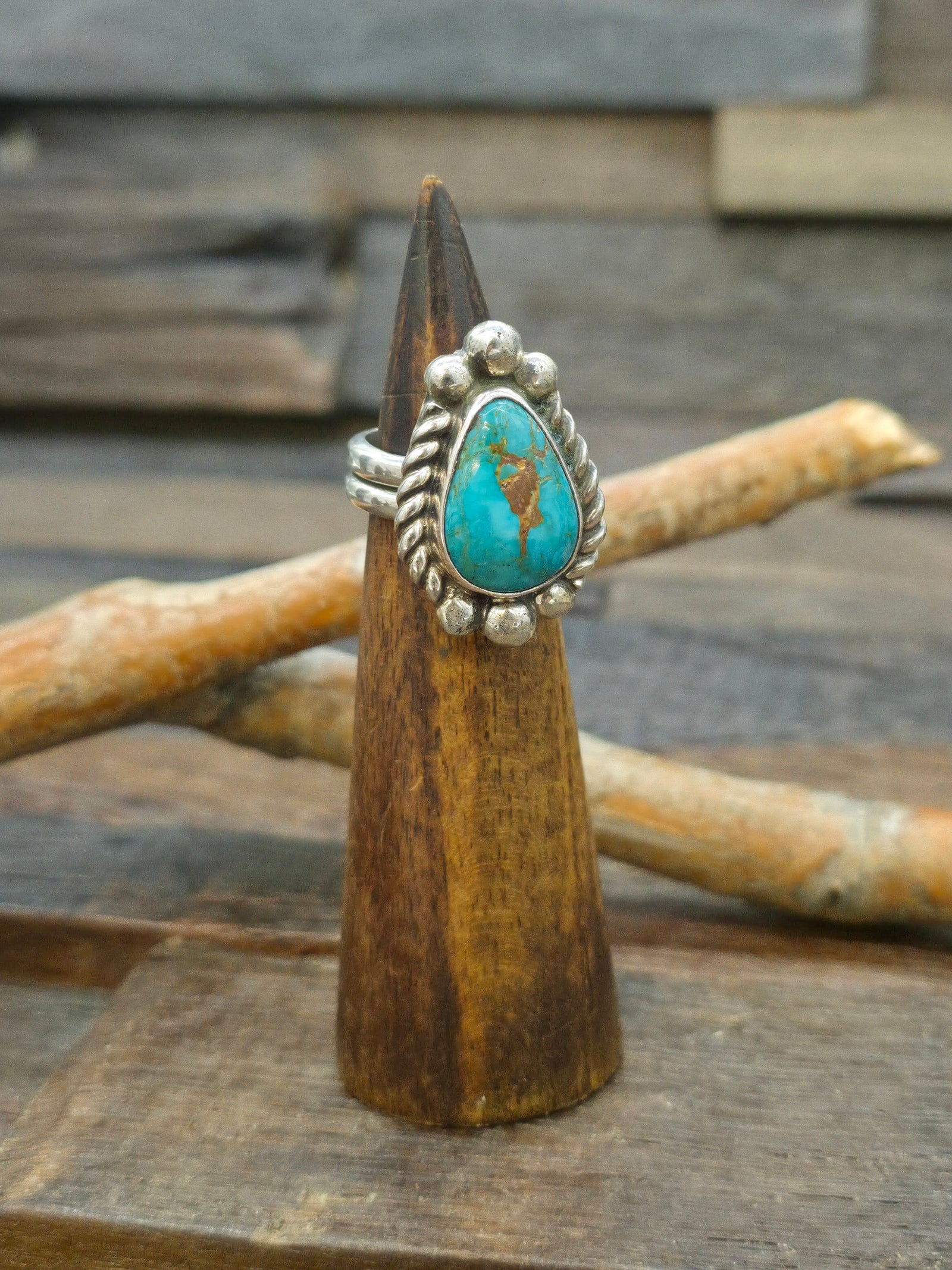 Adjustable Turquoise Statement Ring by Jacob Troncosa