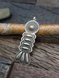 Repousse Stamped Sterling Silver Pendant by Edison Smith - 2 1/2 in. by 3/4 in.