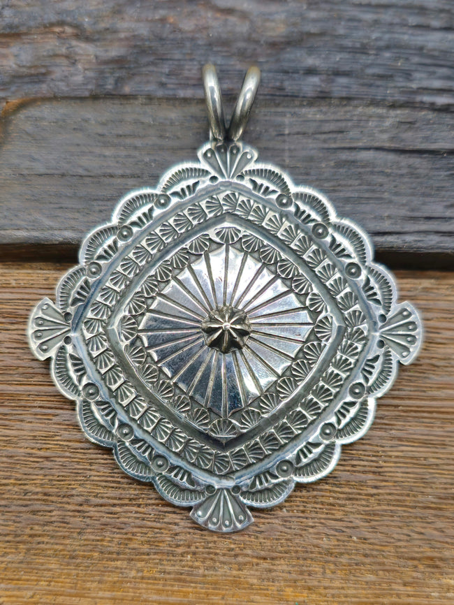 Stamped Sterling Silver Pendant by Sunshine Reeves