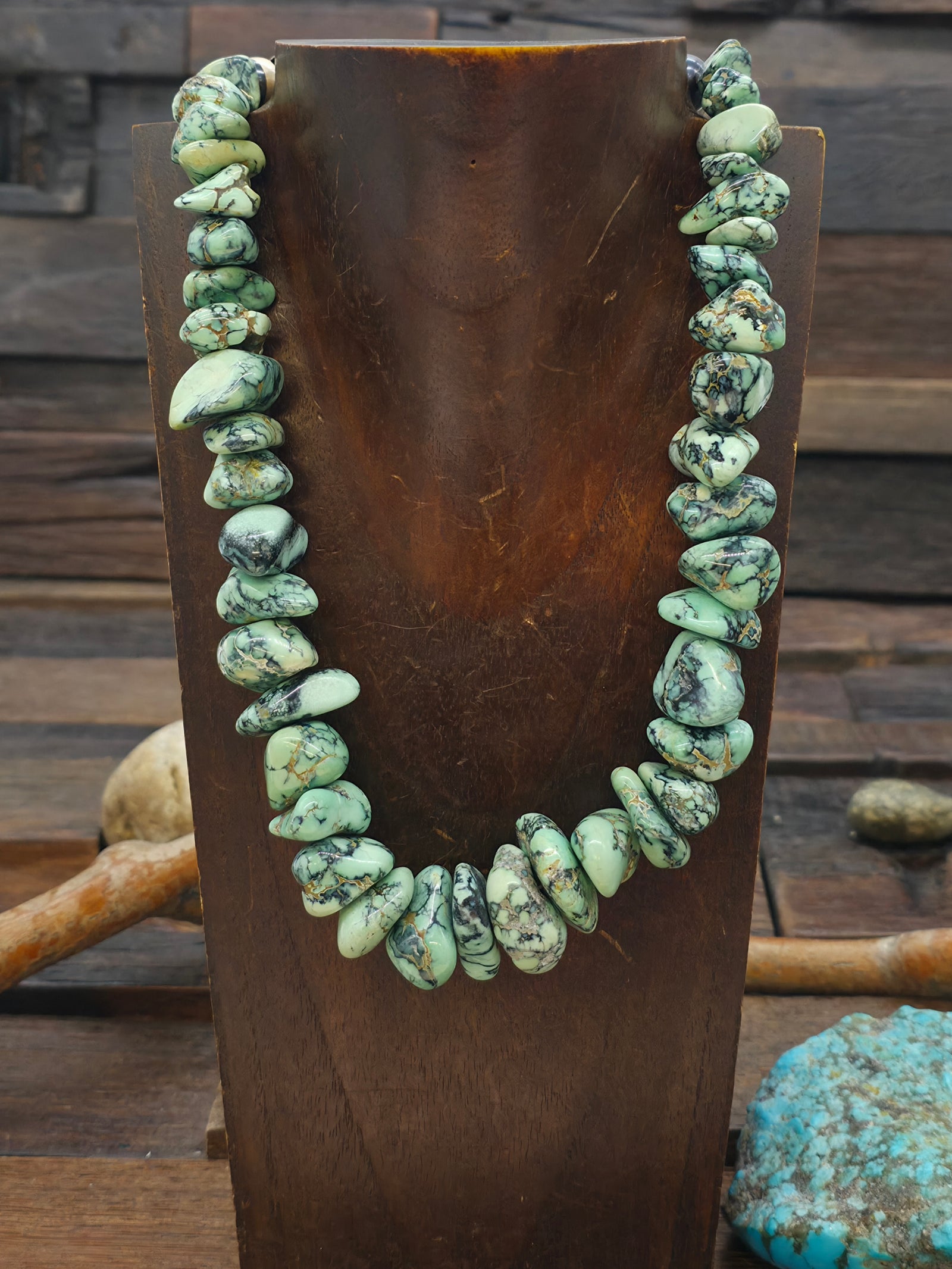 Damele Turquoise Nugget Necklace by Fred Archuleta - 18 in.