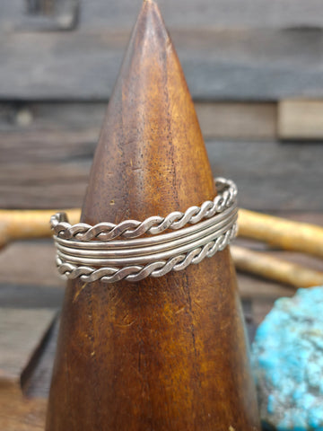 Fluted Bead Sterling Silver Bracelet - 8 in.