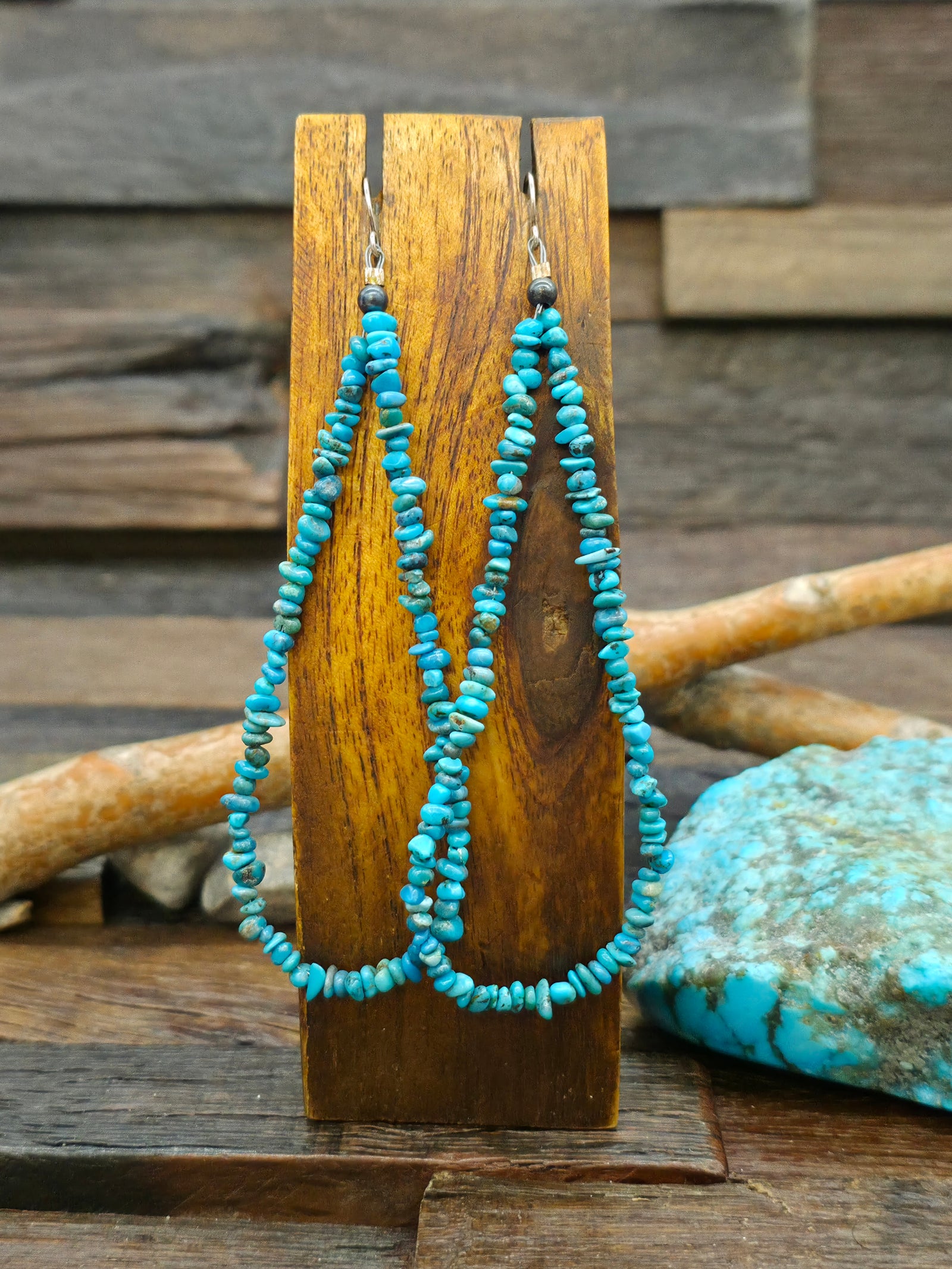 Long Turquoise Jacla Earrings - 4 1/2 in. by 1 1/2 in.