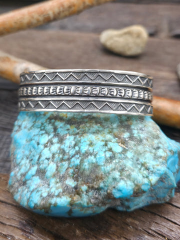 Sterling Silver Lapis and Candelaria Turquoise Cluster Pendant by Rosella Paxson - 3 1/4 in. by 1 3/4 in.