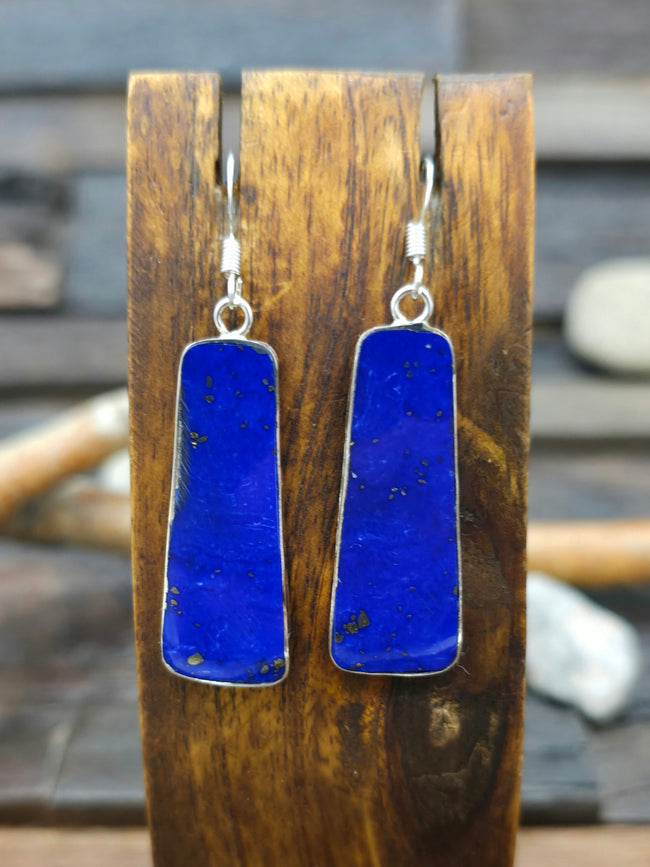 Lapis Lazuli Slab Earrings by Veronica Tortalita