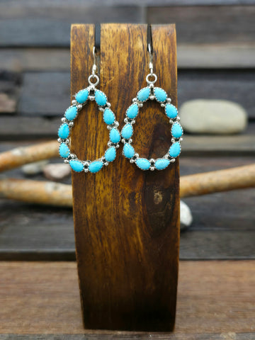 Short Turquoise Nugget Earrings by Fred Archuleta