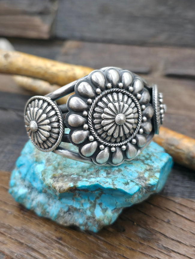 Stamped Sterling Silver Cuff Bracelet by Tom Lewis - 6 1/2 in. with Gap