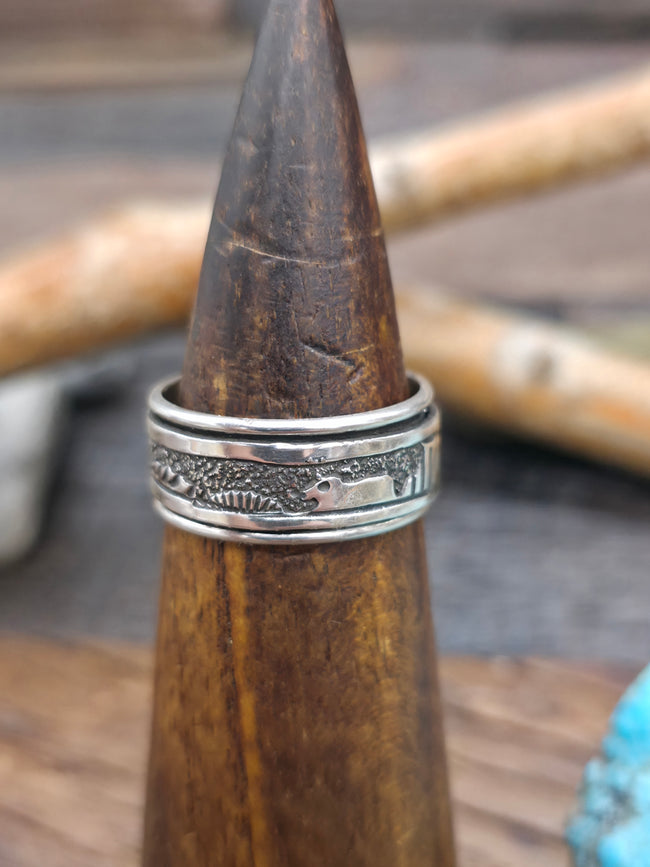 Sterling Silver Storyteller Ring by Elaine Berah - Size 10.5