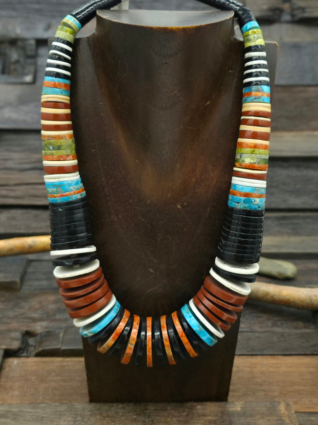 Multi Stone Necklace by Pula Calabaza - 20 in.