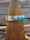 Five Stone Turquoise and Sterling Silver Cuff by Joann Spencer