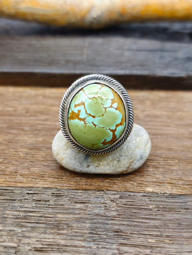 Leon Martinez Turquoise and Sterling Adjustable Ring