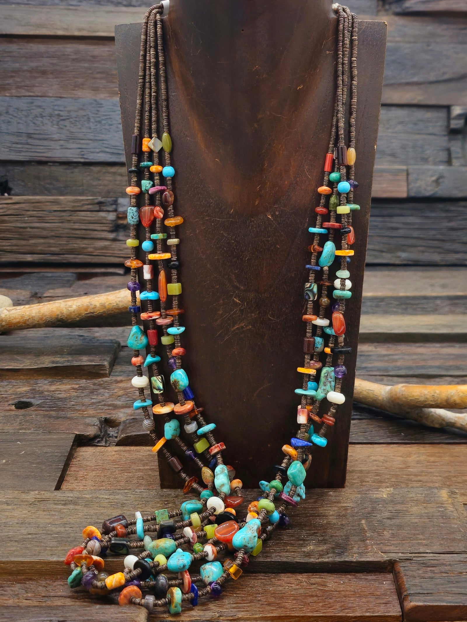 Four Strand Treasure Necklace by Helen Tsosie - 28" with 2" extender