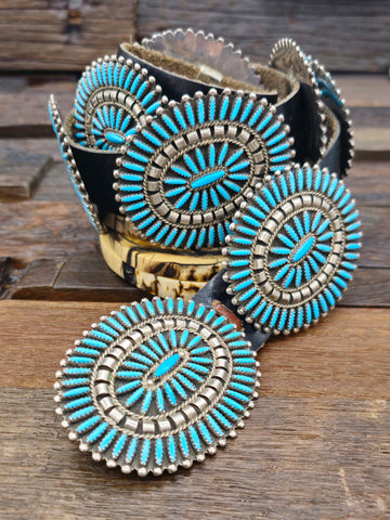 Oversize Sterling Silver Turquoise Hoop Earrings