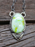Palomino Turquoise Pendant Necklace on Oxidized Sterling Chain by Danny Henio 18 in.