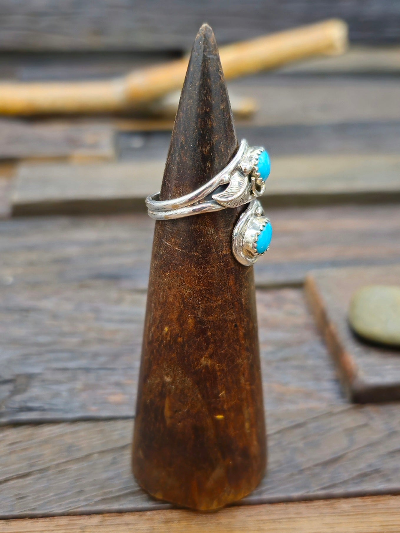 Sterling Silver and Turquoise Wraparound Adjustable Ring