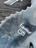 Sterling Silver and Green Turquoise Seahorse Pin
