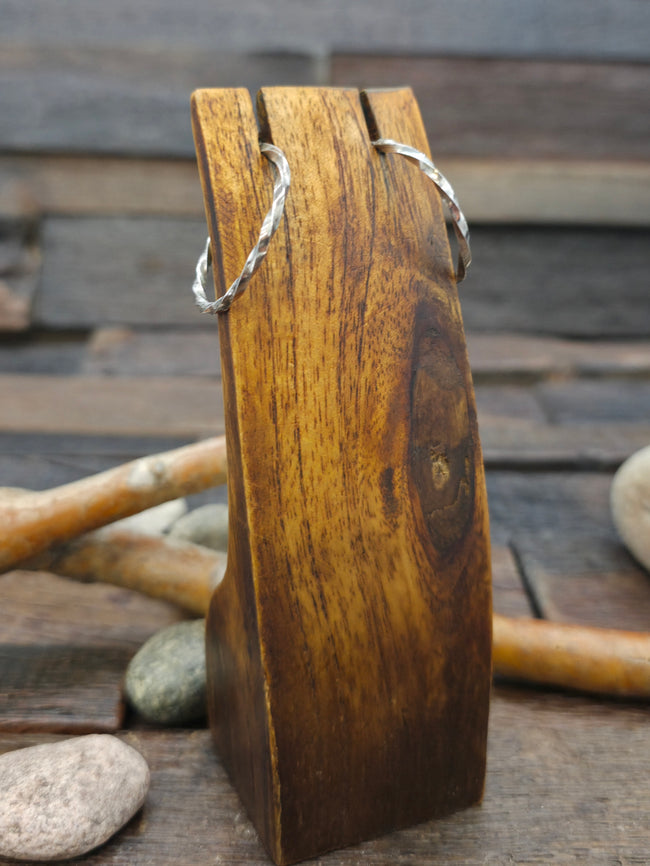 Twisted Sterling Silver Hoop Earrings by Katrina Tsosie - 1 1/4 in.