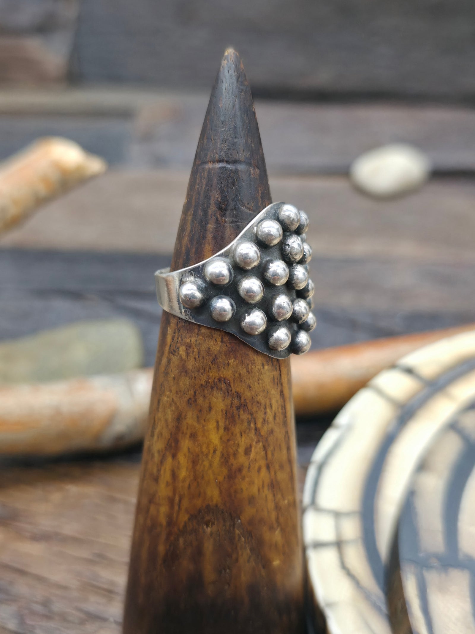 Sterling Silver Raindrop Ring by Geneva Apachito - Size 8