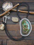 Sterling Silver and Royston Turquoise Bolo Tie by Leon Martinez - 7