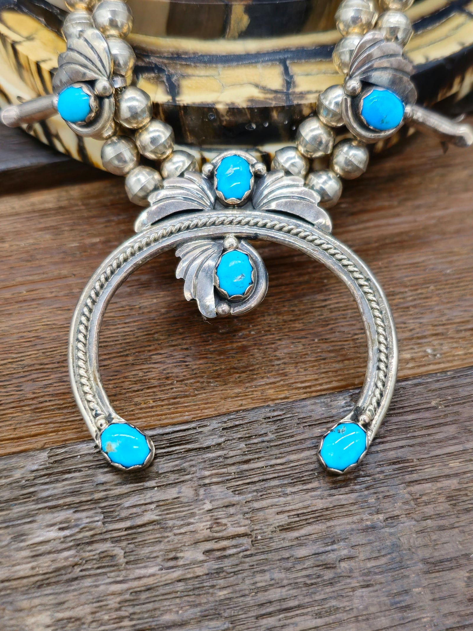 Squash Blossom Necklace and Earring Set by Pearlene Spencer - 22 in.