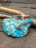 High Shine Sterling Silver Coral Row Cuff Bracelet - 6 1/4 in. with Gap