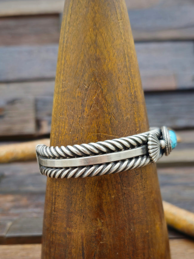 Sterling Silver Turquoise Cuff by Steve Arviso - 7 1/2 in