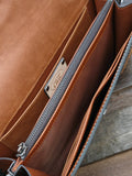 Hammered Black and Brown Leather Crossbody Purse by Leather Chic - 10 in. by 5 in. by 2 in.