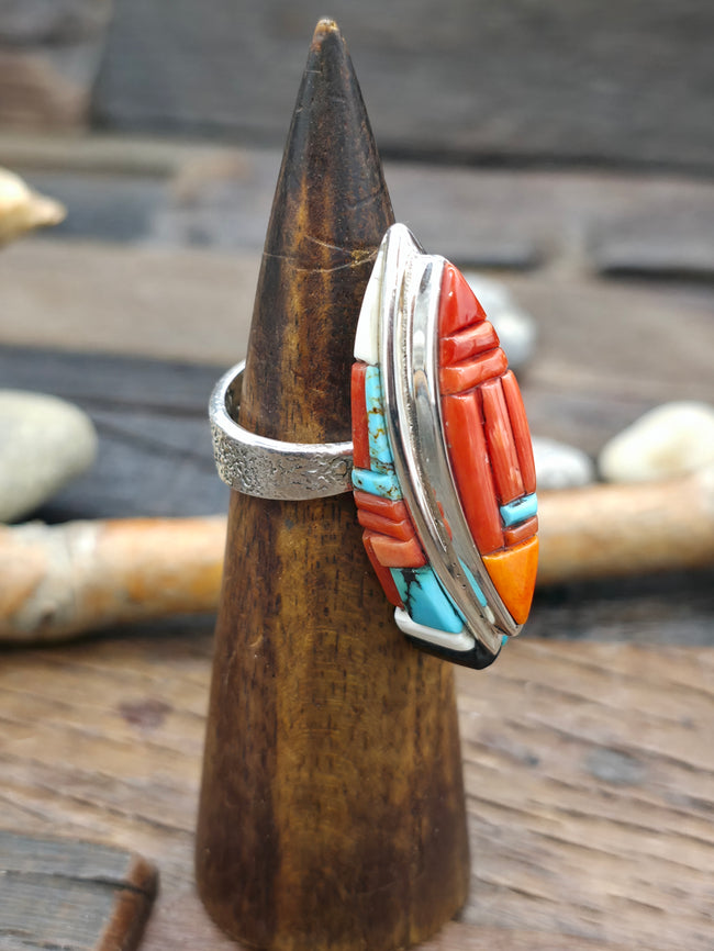 Adjustable Cobblestone Inlay Ring by David Tune