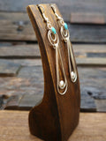 Turquoise and Sterling Silver Hook Earrings by Delmar Armstrong