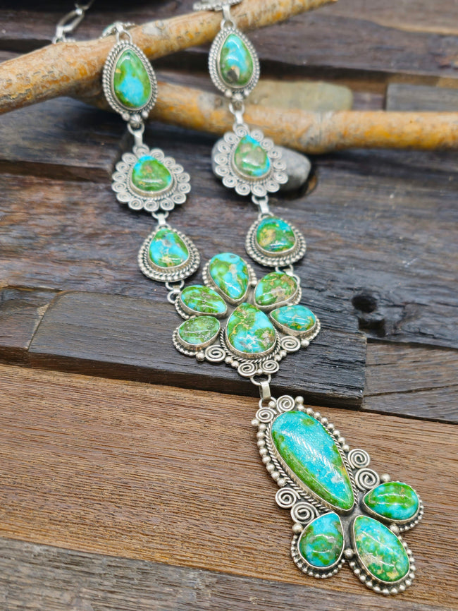 Sonoran Turquoise Lariat Necklace 22 in.