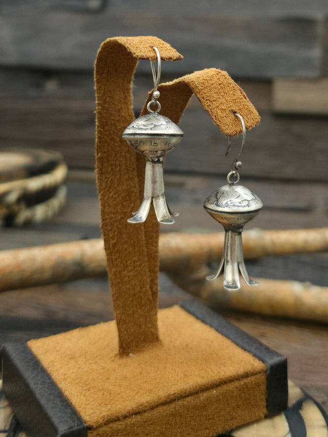Mercury Dime Squash Blossom Earrings with Sterling Silver