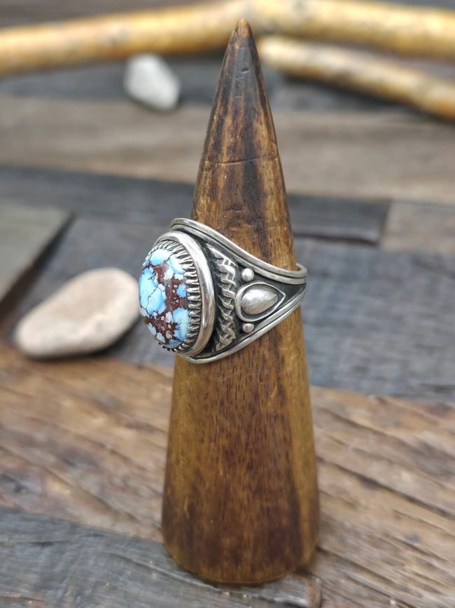 Sterling Silver Golden Hills Turquoise Ring by Derrick Gordon - Size 12