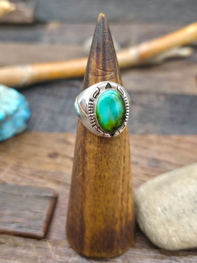 Sterling Silver Sonoran Turquoise Ring by Alvin Fusion - Size 9