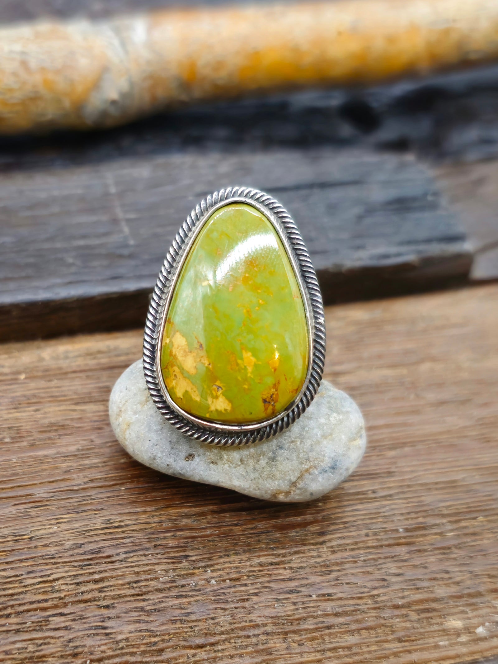 Leon Martinez Turquoise and Sterling Adjustable Ring