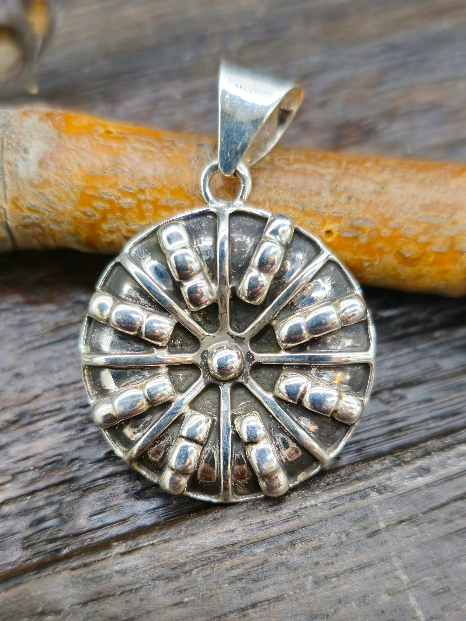 Green Turquoise Sterling Silver Inlay Pendant
