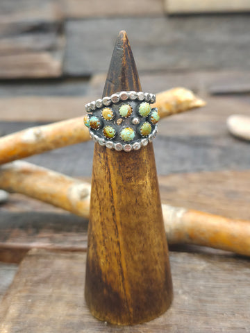 Sterling Silver Turquoise Rectangle Ring by Gregg Yazzie - Size 9