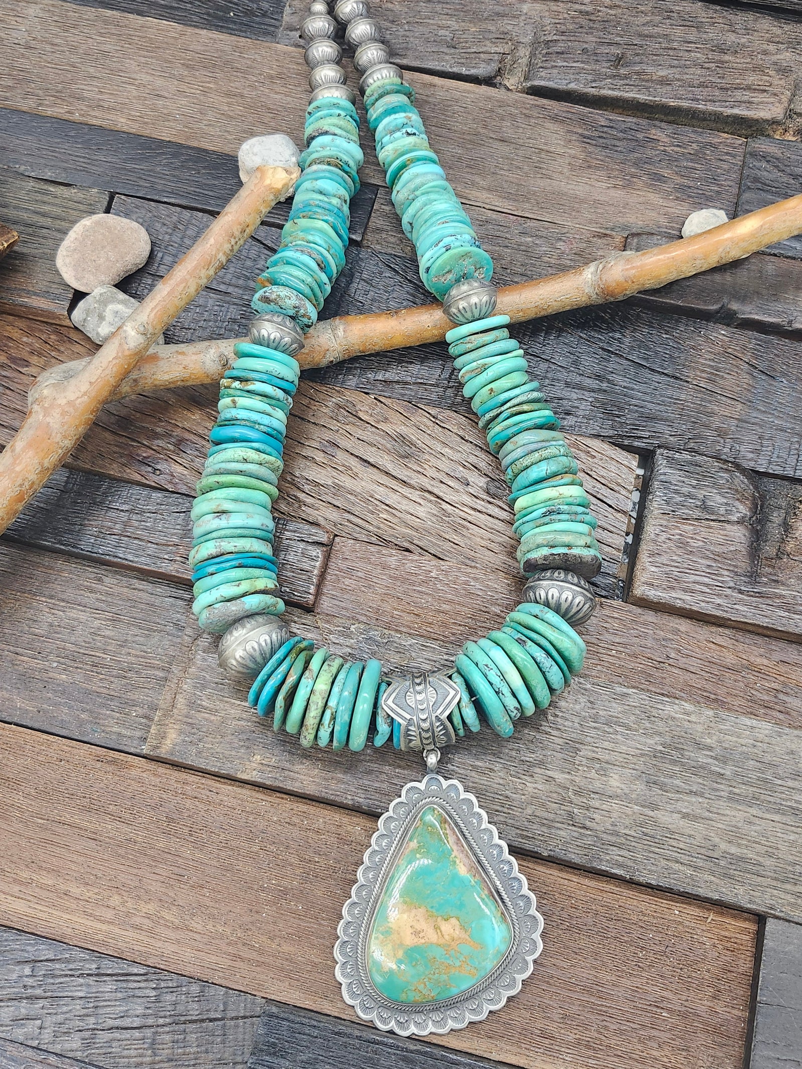 Statement Necklace  with Pendant by Leon Martinez - 28 in.