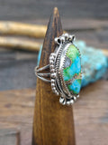 Sterling Silver Sonoran Turquoise Ring by Rosella Paxson - Size 8 1/2