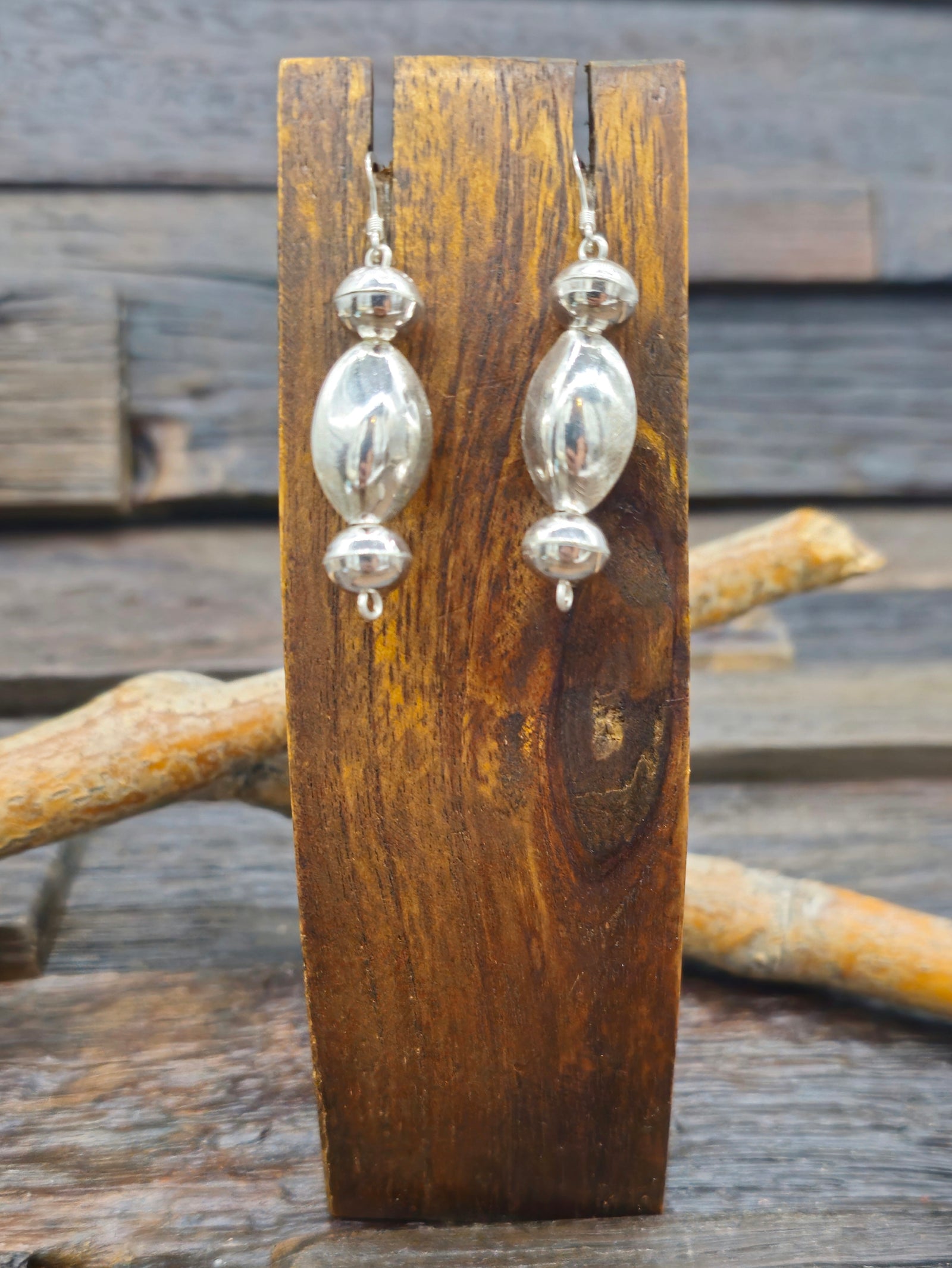 High Shine Sterling Silver Bead Earrings by Preston Haley